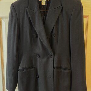 Lew Magram Collection Women's Vintage Double Breasted Black Jacket and Pants Set